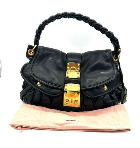 bolso miu miu negro|Bolsos de mano Miu miu Negro de en Cuero .